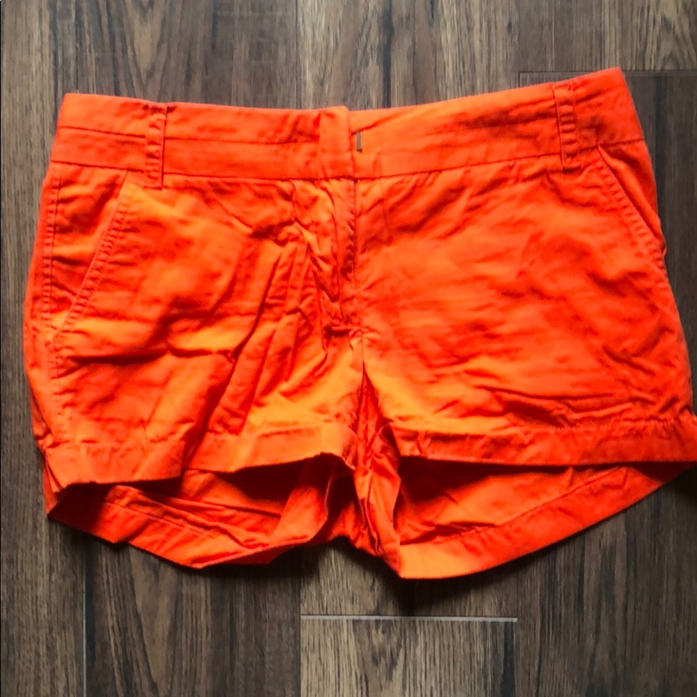 Red / Orange Broken In J Crew Chino Shorts Sz 4